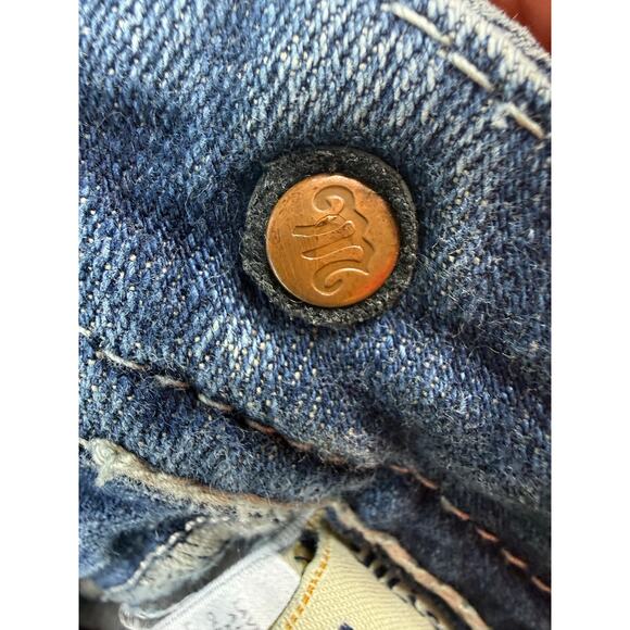 Miss Me Womens Bootcut Jeans Dark Wash Bling Stretch Low Rise Sz 25 32L Y2K Flap - Picture 6 of 13